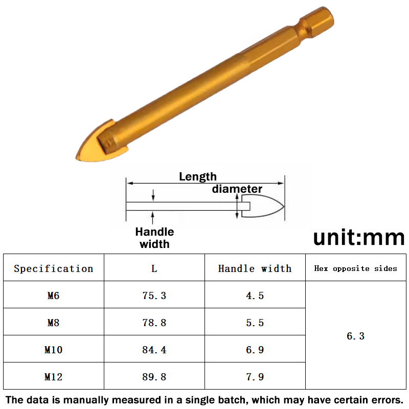 Workshop Tools Center - Mata Bor Segitiga 6-12mm Titanium Keramik