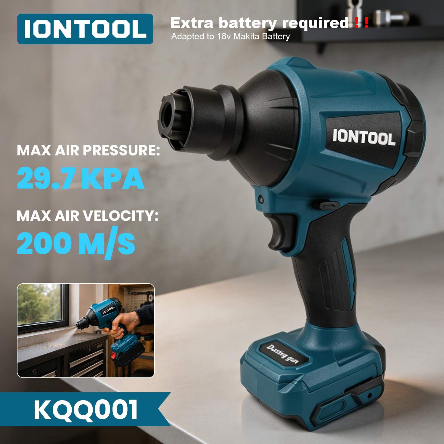 Workshop Cleaning Tools - IONTOOL Peniup Udara 29.7kPa 200m/s Ringkas